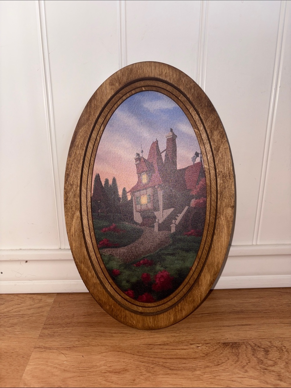 Wood-Framed Beauty & the Beast Wall Art - Brown Frame, Multicolor Print